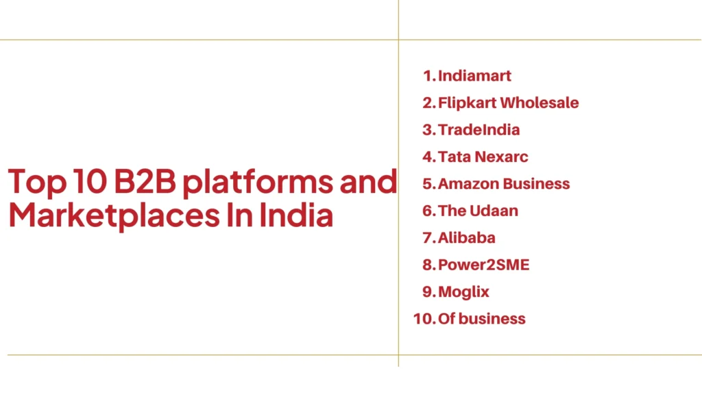 Top 10 B2B platforms in India